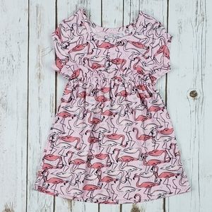 Toddler Girls Flamingo Print Dress, Size 2T